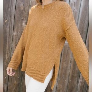 Jenni Kayne Cotton Linen Blend Oversized Boyfriend Sweater, Size M